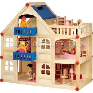 Мир деревянных игрушек Кукольный домик 3 этажа МДИ