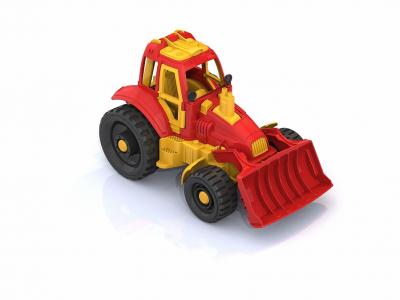 Трактор с грейдером  , оранжевый 30 см Нордпласт