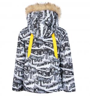 Комплект куртка/полукомбинезон  Ралли, цвет: белый/черный Ursindo