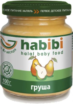 Пюре  Халяль груша с 4 месяцев, 100 г Habibi
