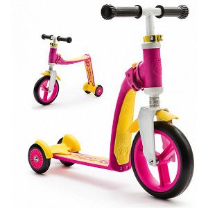 Трехколесный самокат-трансформер  «Highway Baby Plus», желто-розовый Scoot&Ride. Цвет: розовый