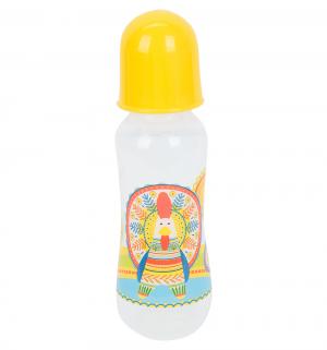 Бутылочка  Русские мотивы для кормления полипропилен с рождения, 250 мл, цвет: желтый Lubby