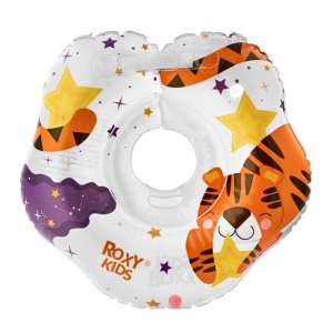 Круг для купания  надувной на шею малышей Tiger Star Одна камера с погремушкой ROXY-KIDS