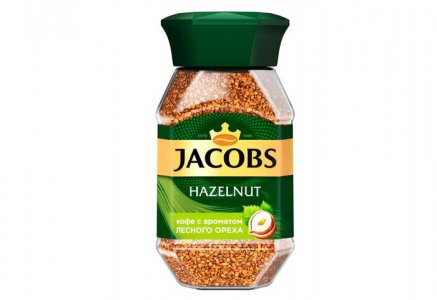Кофе растворимый сублимированный Hazelnut с ароматом лесного ореха 95 г Jacobs