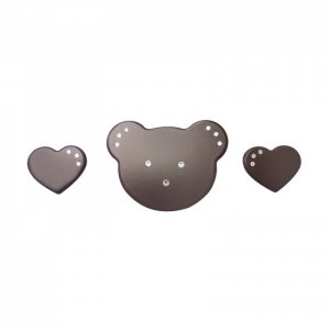 Декоративная накладка Мишка и два маленьких сердечка со стразами Кубаньлесстрой