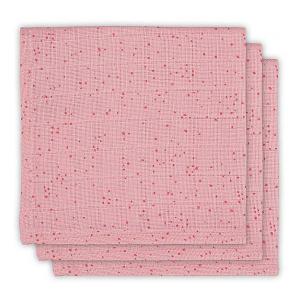 Комплект салфеток Jollein 3 шт., розовые, 15х21 см. Цвет: розовый