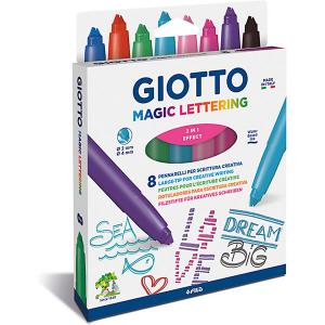 Фломастеры для леттеринга  Magic Lettering, 8 цветов Giotto. Цвет: разноцветный