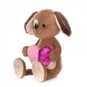 Мягкая игрушка  Luxury Romantic Toys Club Романтичный Щенок с сердечком 25 см Maxitoys