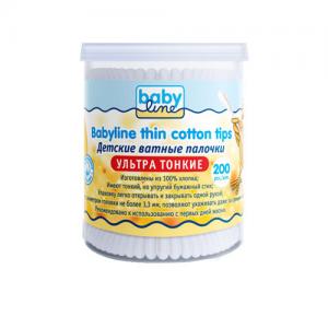 Ватные палочки ультра тонкие  тонкие, 200 шт Baby Line